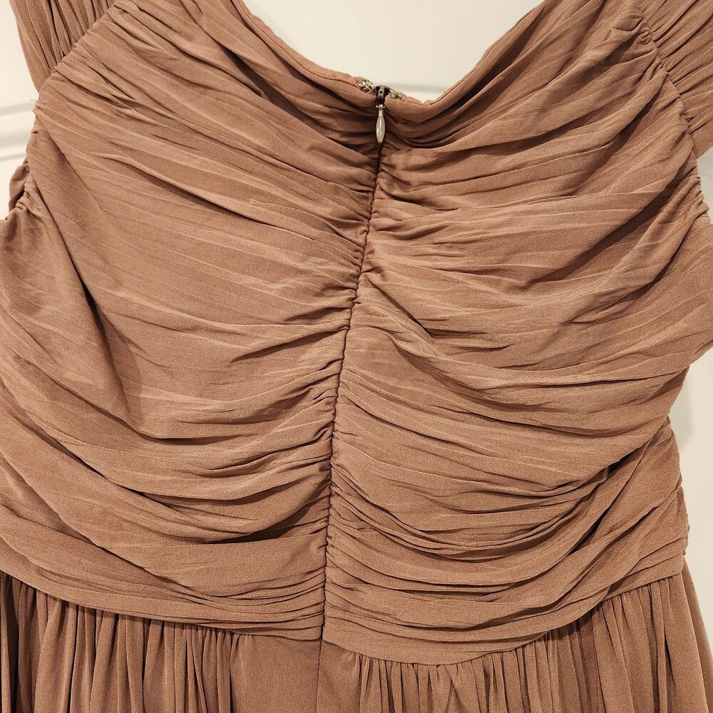 J.Crew Matilda fluid knit taupe pleated dress size 12 - Picture 6 of 8